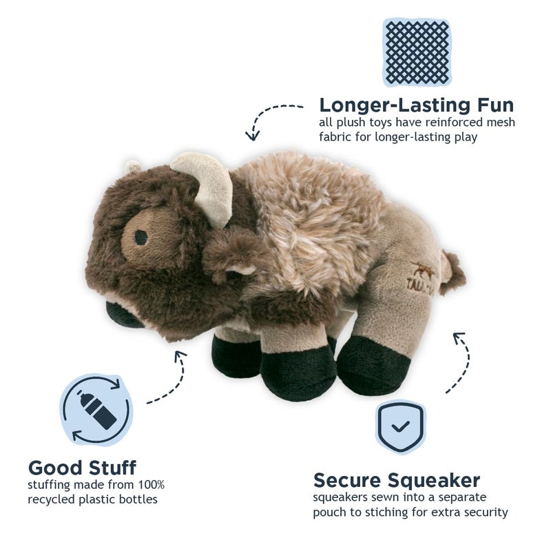 Tall Tails Buffalo with Squeaker Toy for Dogs - Image 2